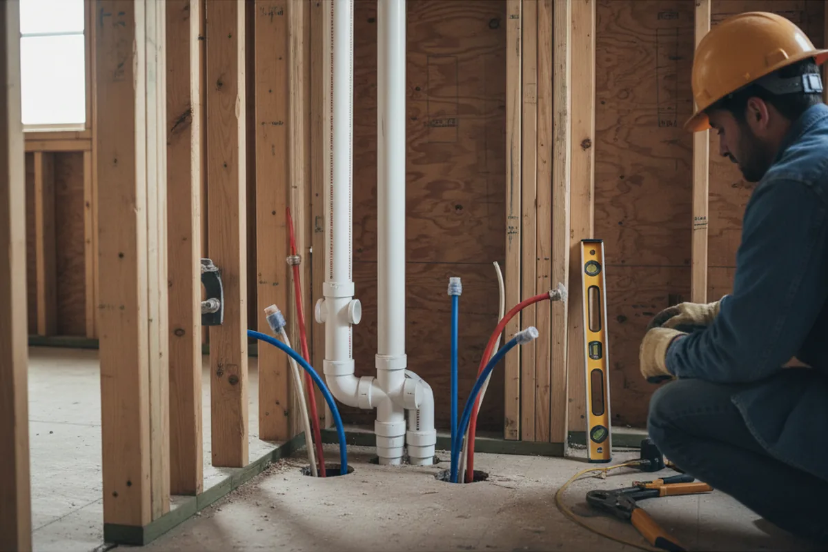 Drain and supply rough-in during Garbage Disposal Repair in Markham